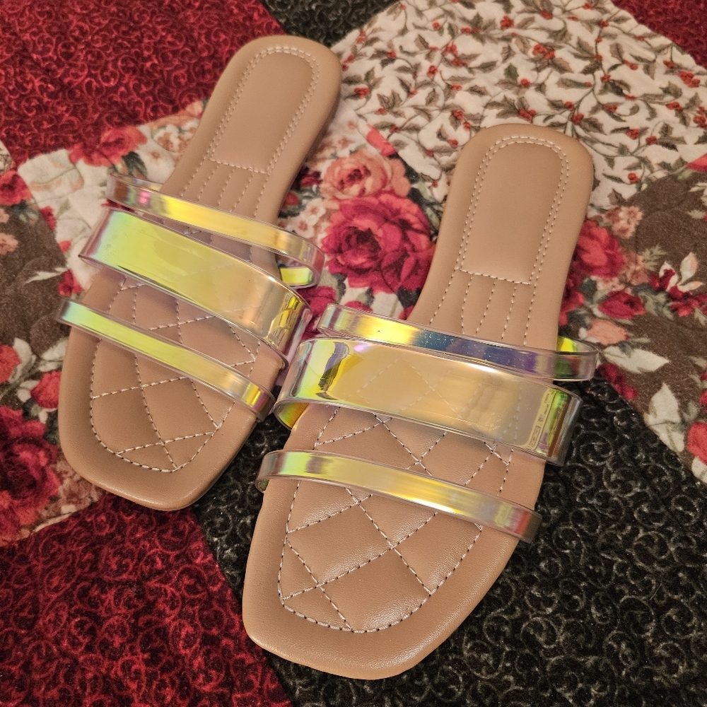 Strappy iridescent sandals